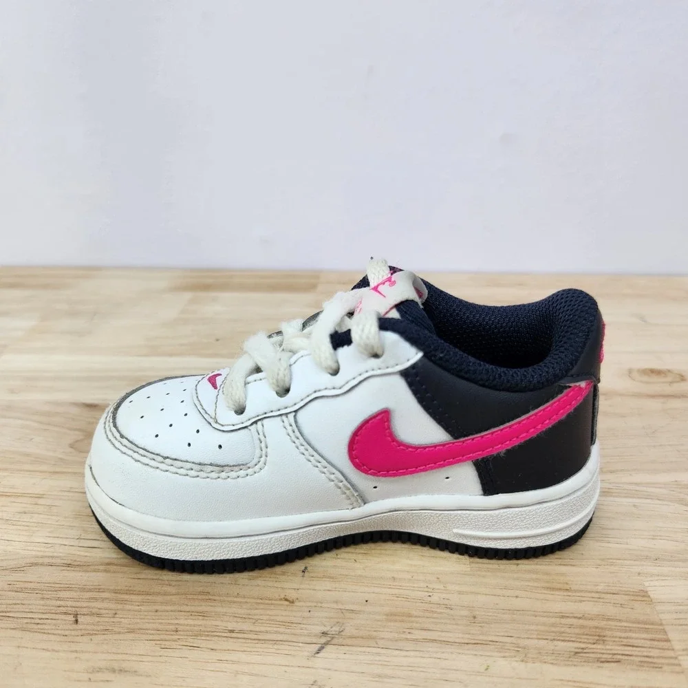 Nike Force 1 Toddler Shoes Size 6C White Obseidian Pink (CZ1691-109)